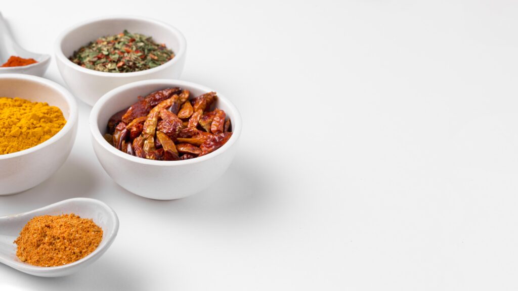 high-angle-spices-bowls-arrangement